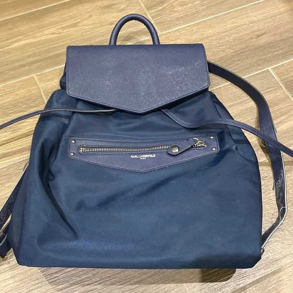 Karl Lagerfeld Navy Backpack New Women Karl Lagerfeld Backpack Paris Bag Handbag Amour  main image 3